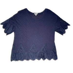 NWOT Juniors Navy Blue Top Size L